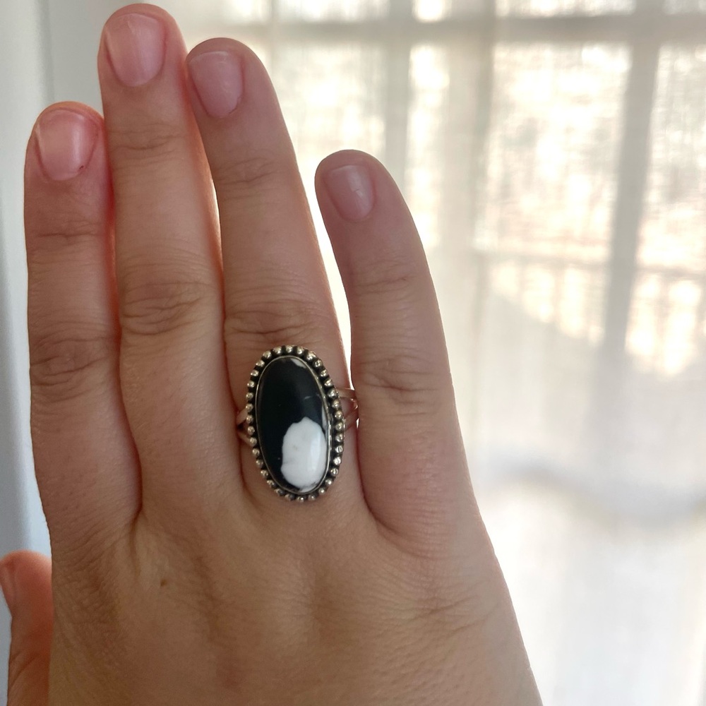 Buffalo Turquoise Sterling Silver Ring, Size 9.5